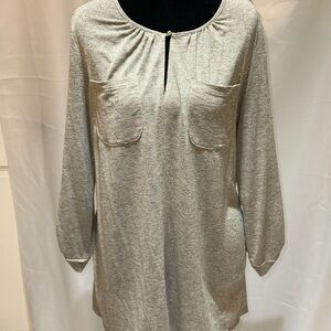 Rafaella Metallic Gray Long Sleeve Top